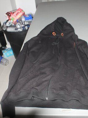 Black Zip Up Sweater Size 2XL